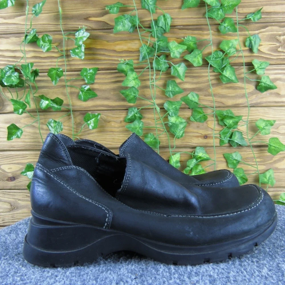 Colin Stuart Womens 9.5M Black Leather Slip-On Bootie Casual Comfortable‎ Shoes
